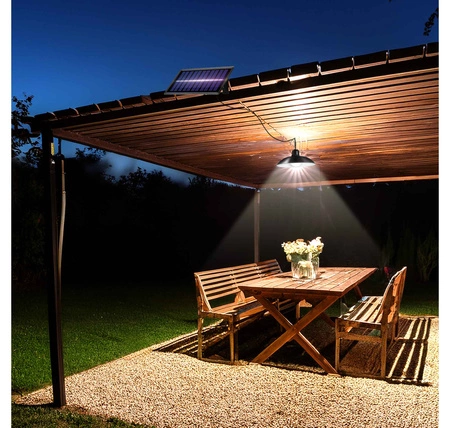 Lampa Solarna Ogrodowa LED Wisząca Zewnętrzna Czujnik Zmierzchu Pilot LSOL-047 LEDLUX