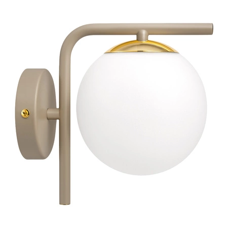 Kinkiet ścienny szklana kula E27 ZŁOTO-BEŻOWY nowoczesny glamour LX1428 Kaszmir