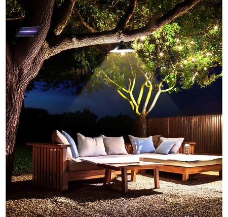Lampa Solarna Ogrodowa LED Wisząca Zewnętrzna Czujnik Zmierzchu Pilot LSOL-047 LEDLUX