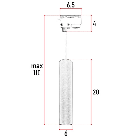 Reflektor Szynowy Lampa Tuba Oprawa Na Żarówkę GU10 Czarny LEDLUX