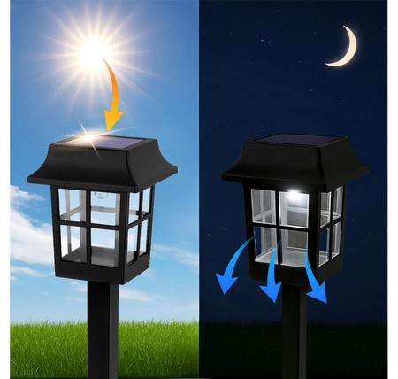 Lampa Solarna Ogrodowa LED Słupek Wbijana Czujnik Zmierzchu Do Ogrodu 6000K LSOL-057 LEDLUX