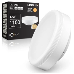 Żarówka LED GX53 12W 1100 lm Energooszczędna Mocna biała ciepła 3000K LEDLUX