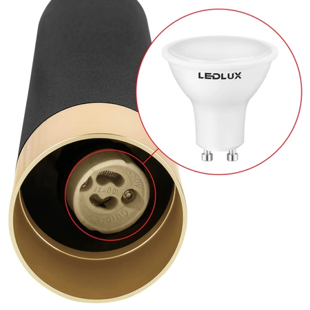 Lampa Sufitowa Wisząca LX-1412 Czarna + Złoto 1x GU10 LEDLUX