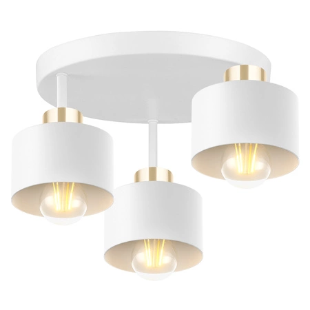 Lampa Sufitowa LX- 1020 Biała + Złoto 3x E27 LEDLUX