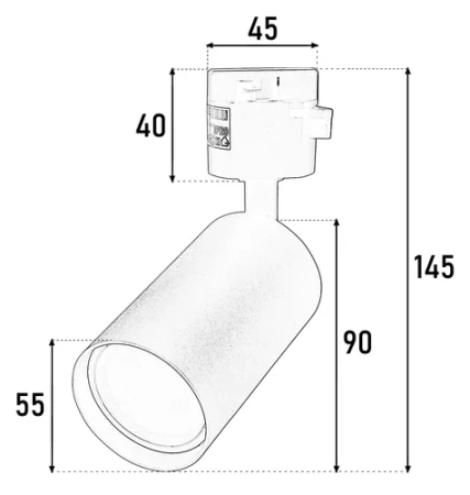 Reflektor Szynowy LED Lampa sufitowa GU10 Czarny Szynoprzewód LX- 8474 LEDLUX