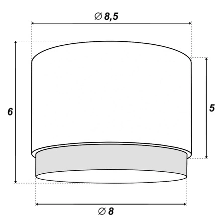 OPRAWA NATYNKOWA Sufitowa HALOGENOWA TUBA LED GX53 Walec SPOT Nowoczesna Czarna OPN-017