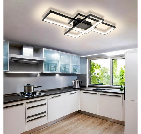 Lampa Sufitowa Wisząca LED Geometryczna LX- 920 90W Czarna biała neutralna LEDLUX