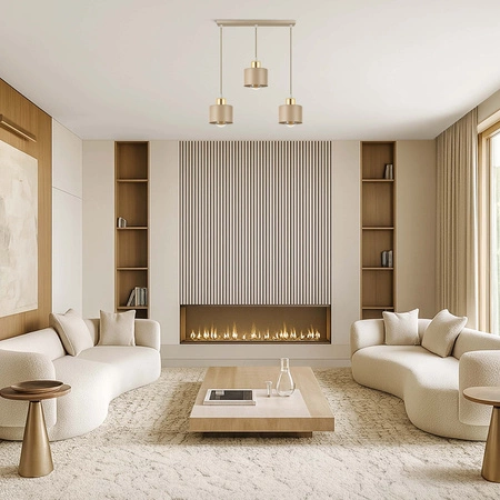 Lampa wisząca sufitowa nowoczesna 3xE27 ZŁOTA beżowa GLAMOUR nowoczesna LX-1035