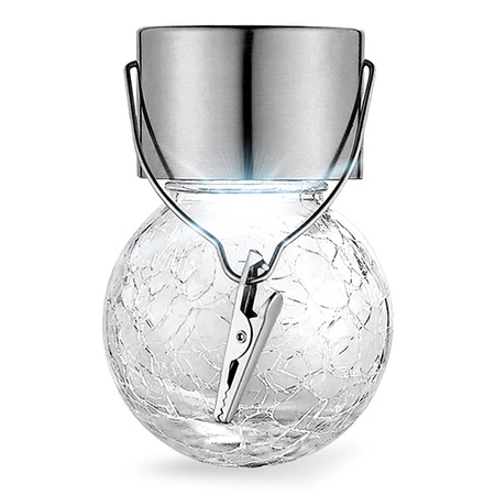 Lampa Solarna LED Ogrodowa Dekoracyjna Kula IP44 Latarenka Szklana Kula LSOL-014 LEDLUX