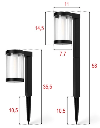 Lampa solarna Ogrodowa wbijana Stojąca LED słupek ogrodowy latarnia LSOL-060
