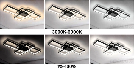Lampa Sufitowa Wisząca Plafon LED Żyrandol 72W REGULACJA 3000-6500K Pilot LEDLUX