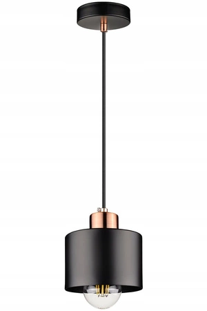 Lampa Wisząca LX- 1037 Czarna + Miedź 1x E27 LEDLUX