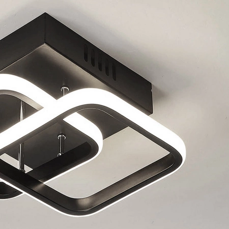 Lampa Sufitowa Wisząca LED Dwa Kwadraty LX- 936 22W Czarna biała neutralna LEDLUX