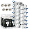 Zestaw 6x Oprawa Halogenowa Szklana LX- 7002 Lustrzana Okrągła + Żarówka GU10 4,5W biała zimna LEDLUX