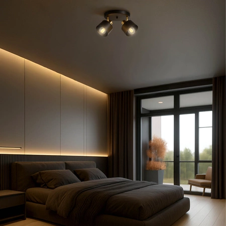 Lampa Sufitowa Żyrandol Plafon Czarna złota E27 Nowoczesna LED LX-1434