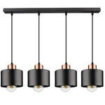 Lampa Wisząca LX- 1100 Czarna + Miedź 4x E27 LEDLUX