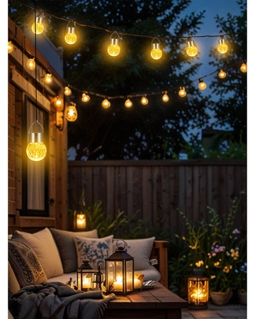 2x Lampka lampa SOLARNA Ogrodowa LED LATARENKA Szklana Kula biała ciepła LSOL-058 LEDLUX