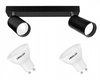 Zestaw Oprawa Sufitowa Natynkowa Reflektor Listwa LX- 8360- 2 Czarna 2x Żarówka GU10 4,5W biała neutralna LEDLUX
