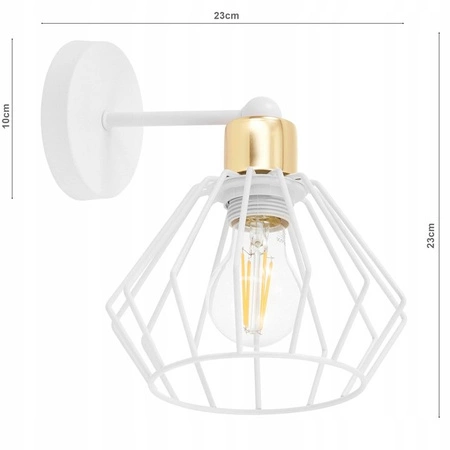 Kinkiet Lampa Ścienna LX- 1343 Biały+ Złoty 1x E27 LEDLUX
