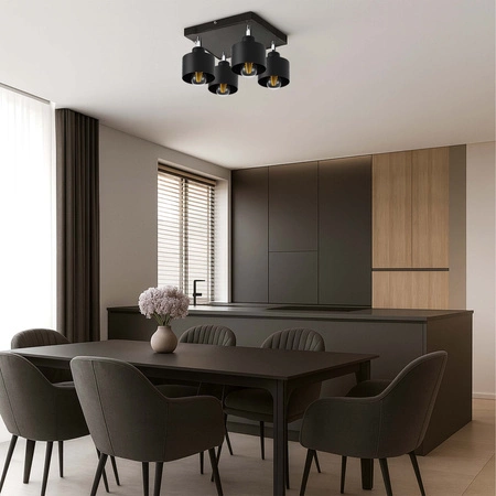 Lampa Sufitowa LX- 1041 Czarna 4x E27 LEDLUX