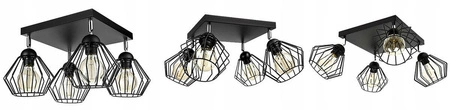 Lampa Sufitowa LX- 1088 Czarna 4x E27 LEDLUX