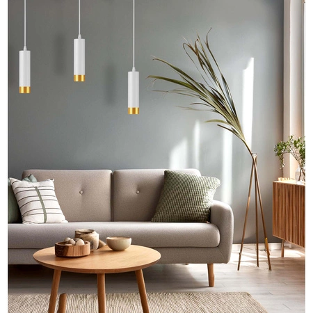 Szynoprzewód Zestaw Szyna 1m + 3x Lampa LED GU10 Biała Złota Miedziana Tuba LEDLUX