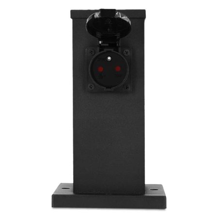 Słupek Elektryczny Ogrodowy Stojący E27 LX- 810 Czarny 22cm 2x GNIAZDO LEDLUX