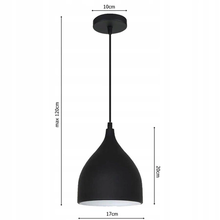 Lampa Wisząca LX- 1062 Czarna 1x E27 LEDLUX