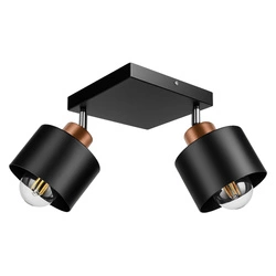 Lampa Sufitowa LX-1130 Czarna + Miedź 2x E27 LEDLUX