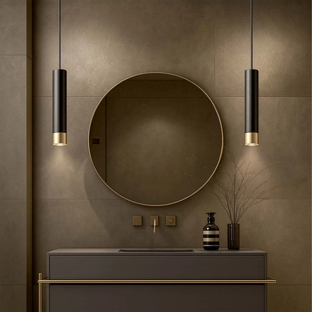 Lampa Sufitowa Wisząca LX-1412 Czarna + Złoto 1x GU10 LEDLUX