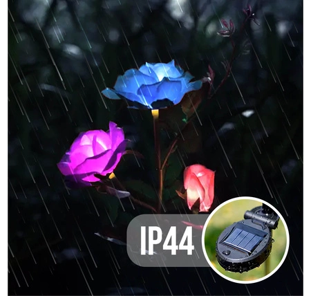 Lampa solarna LED ogrodowa wbijana KWIAT ROŻA KOLOROWE Róże LEDLUX LSOL-048 LEDLUX