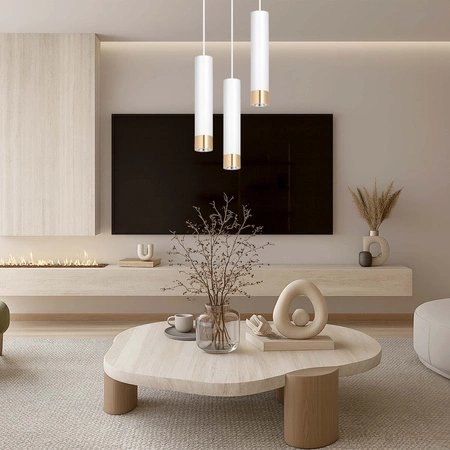 Lampa Wisząca LX-1414 Biała + Złoto 3x GU10 LEDLUX