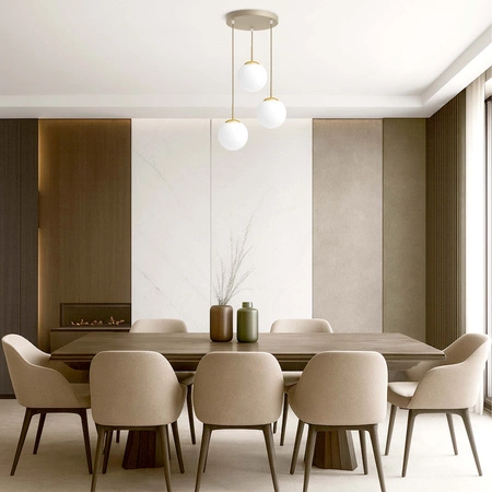 Lampa wisząca sufitowa szklane kule 4xE27 ZŁOTA beżowa GLAMOUR nowoczesna LX1424