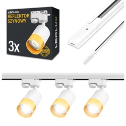 Szynoprzewód Zestaw Szyna 2m + 3x Lampa GU10 Złota Miedziana LED PREMIUM