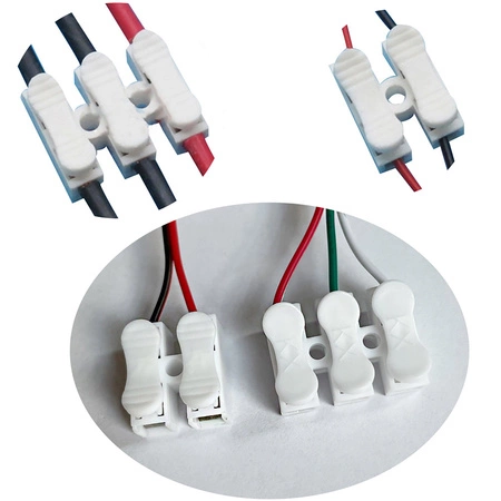 10x Złączka instalacyjna szybkozłączka Biała 2P Przelotowa LEDLUX