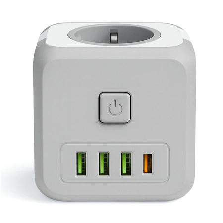 Przedłużacz Rozgałęźnik Kostka Trójnik Do Gniazdka Włącznik Ładowarka USB LEDLUX