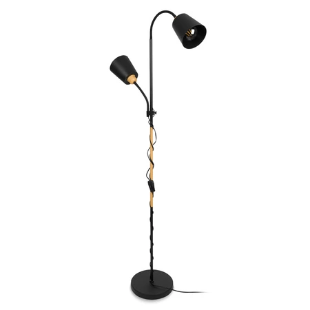 Lampa Podłogowa stojąca 2xE27 nowoczesna Czarna Regulowana do salonu Loft LPD-005 BLACK E27 LEDLUX