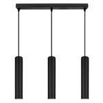 Lampa Sufitowa Wisząca Żyrandol Plafon Tuba Tuby metalowa Czarna LED LX-1353 Czarna 3x GU10 LEDLUX
