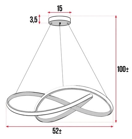 Lampa Sufitowa Wisząca LED LX-917 44W Czarna biała neutralna LEDLUX