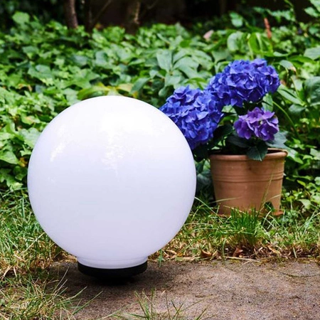 Lampa Solarna LED biała kula 15cm LSOL-002 LEDLUX