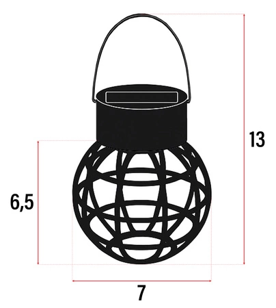 Lampa Solarna LED Ogrodowa Dekoracyjna Kula Latarenka Czarna Kula IP44 LSOL-015 LEDLUX