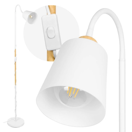 Lampa Podłogowa stojąca LED E27 nowoczesna Biała Regulowana do salonu Loft LPD-004 E27 LEDLUX