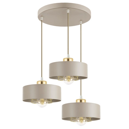 Lampa Wisząca Sufitowa Plafon Żyrandol Beżowa Ecru Kaszmir Loft Edison LX1185