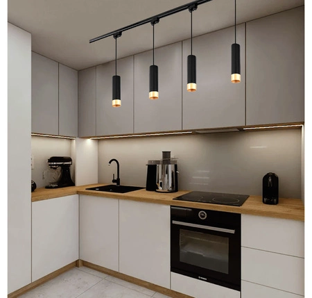 Zestaw szynowy Szyna 1m + 3x Lampa LED GU10 Czarnozłota LX-8471Tuba PREMIUM LEDLUX
