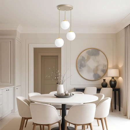 Lampa wisząca sufitowa szklane kule 4xE27 ZŁOTA beżowa GLAMOUR nowoczesna LX1424