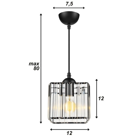Lampa Wisząca LX- 1190 Czarna 1x E27 LEDLUX
