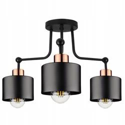 Lampa Sufitowa LX- 1036 Czarna + Miedź 3x E27 LEDLUX