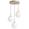 Lampa wisząca sufitowa szklane kule 4xE27 ZŁOTA beżowa GLAMOUR nowoczesna LX1424