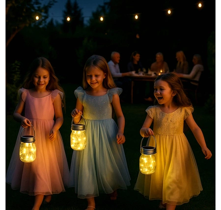 Lampa Solarna Ogrodowa LED Słoik solarny szklany Latarenka wisząca girlanda LSOL-043 LEDLUX