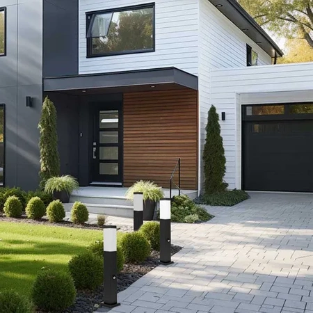 Lampa Ogrodowa Stojąca Słupek E27 LX-810 BLACK 45cm PIR LEDLUX